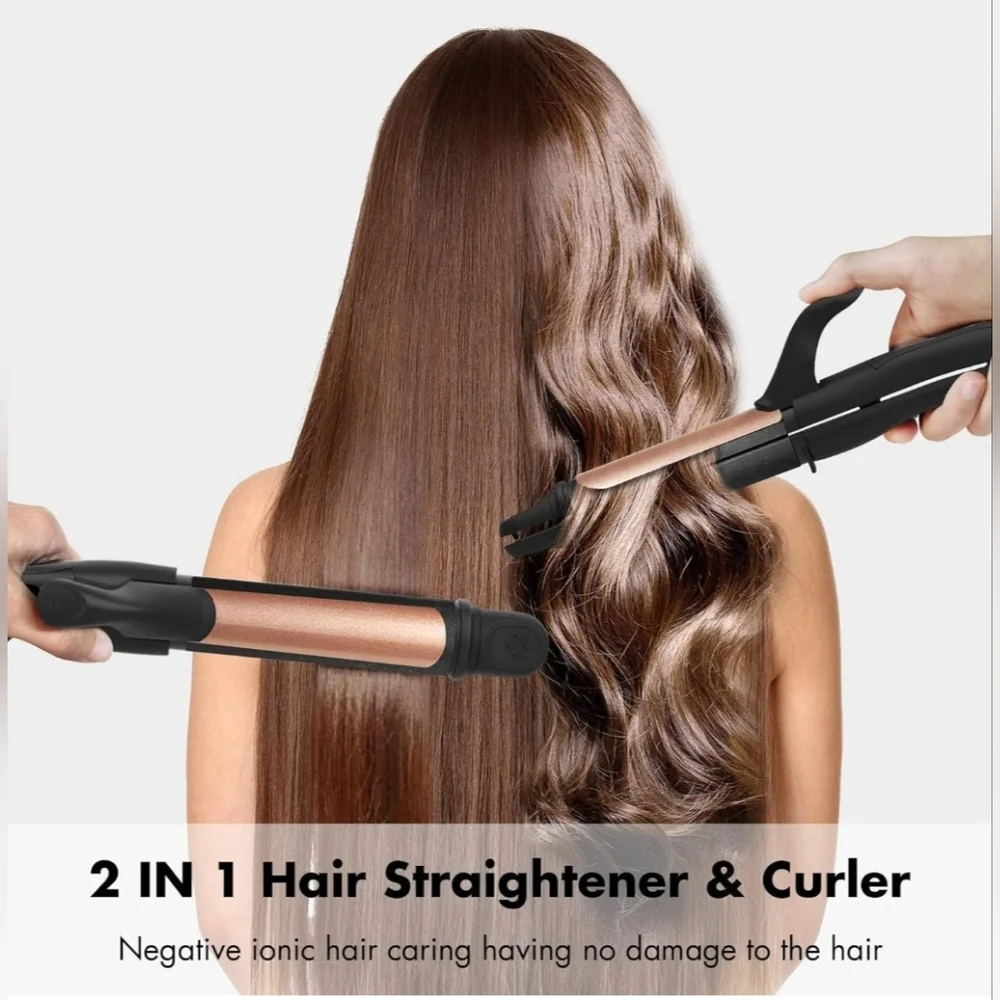2 in 1 hair curler straightener